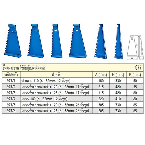SKI - สกี จำหน่ายสินค้าหลากหลาย และคุณภาพดี | UNIOR 977/1 ชั้นแผงแขวนปากตาย 110 (6-32mm. 12ตัวชุด) (977)